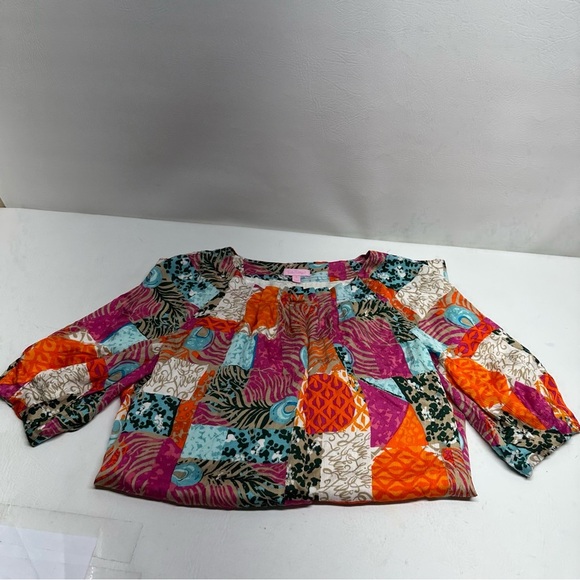 Lilly Pulitzer silk keating Colorful Patchwork Dress size 6 - Picture 8 of 11